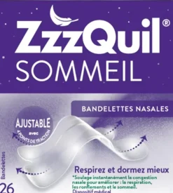 ZzzQuil Sommeil bandelettes nasales - boîte de 26 bandelettes